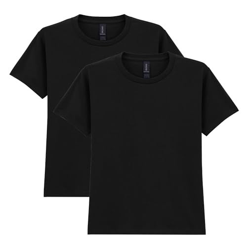 Gildan Youth Heavy Cotton T-Shirt, Style G5000B, 2-Pack, Black, Medium - Image 5