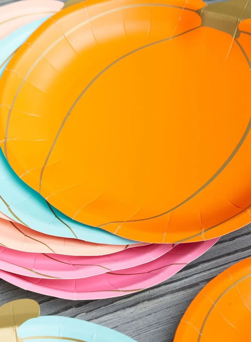 Talking Tables Pumpkin Paper Plate Set Of 8