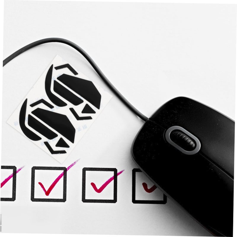 2 Sets Black Silicone Mouse Feet Skates for Smooth Gaming and Office Computer Mouse Replacement - Image 3