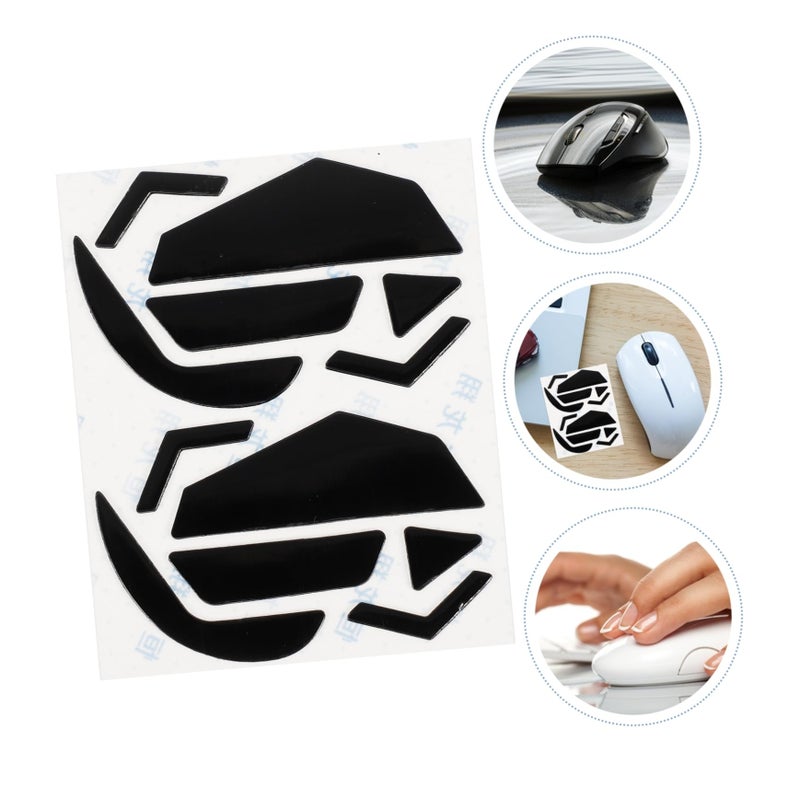 2 Sets Black Silicone Mouse Feet Skates for Smooth Gaming and Office Computer Mouse Replacement - Image 4