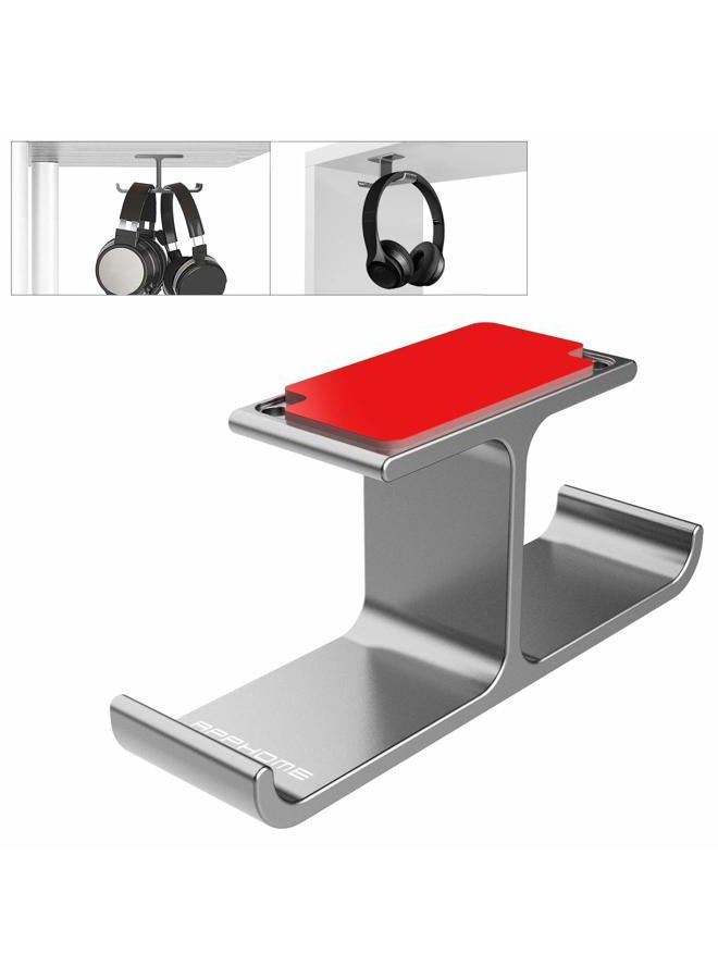 Apphome APPHOME Headset Holder with Aluminum Adhesive Under Desk Headphone Stand for All Headphones (Grey) - Image 1
