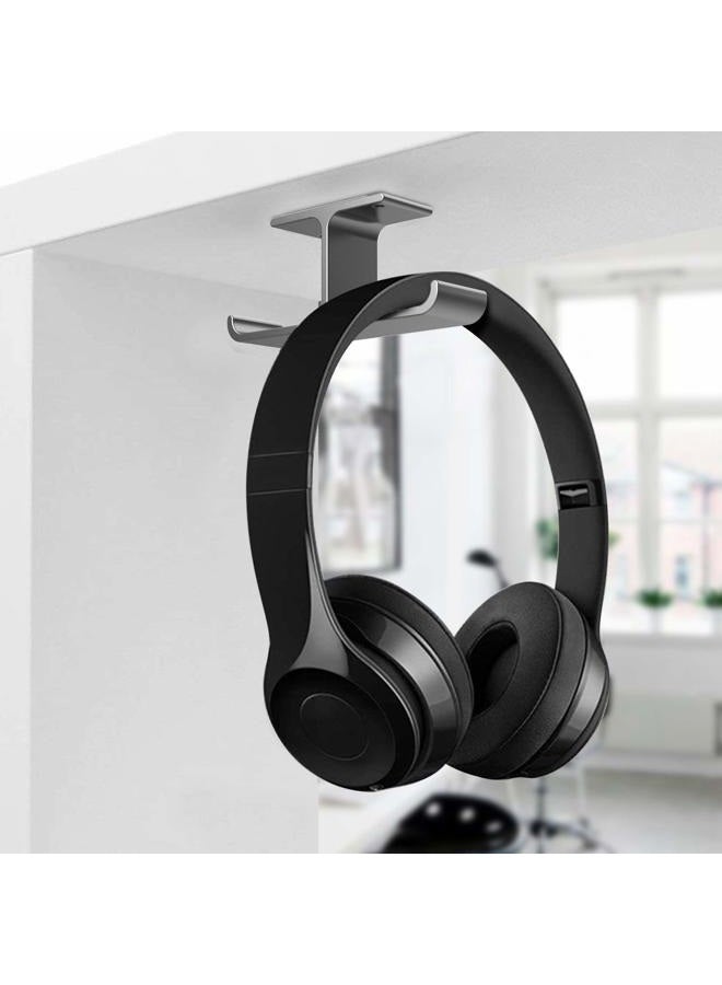 Apphome APPHOME Headset Holder with Aluminum Adhesive Under Desk Headphone Stand for All Headphones (Grey) - Image 2