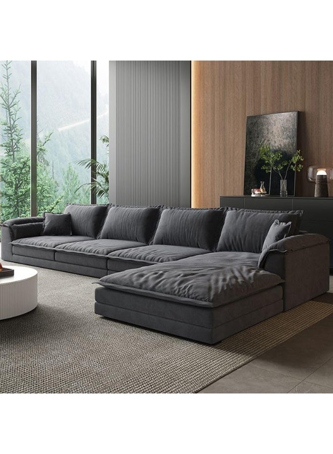 Comfynest Comfynest 3-Piece L-Shaped Sofa Set with Left-Facing Chaise, Recessed Arms, and Plush Dove Grey Upholstery (400cm, Left Side)  - Image 1
