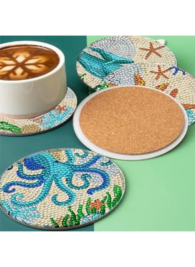 Retailio 8-Piece Ocean Diamond Art Coaster Kit - DIY Non-Slip Craft Set with Holder, Perfect Art Supplies for Adults & Creative Christmas Gifts - Image 4