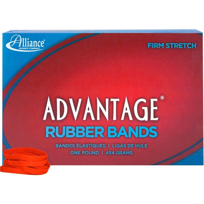 Alliance أشرطة مطاطية من أليانس 96625 حجم #62، علبة 1 رطل تحتوي على حوالي 450 شريط (2 1/2" × 1/4"، أحمر) - Image 1