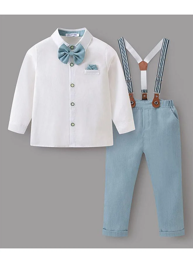 Mark & Mia Mark & Mia Solid Full Sleeves Party Suit - White/Light Green