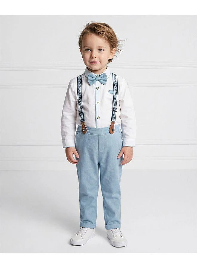 Mark & Mia Mark & Mia Solid Full Sleeves Party Suit - White/Light Green