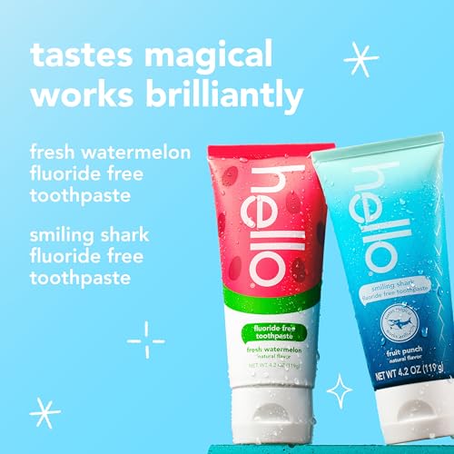 Hello Smiling Shark and Fresh Watermelon Fluoride Free Kids Toothpaste Pack Includes 42 oz Smiling Shark Kids and 42 oz Fresh Watermelon Toothpaste - Image 5