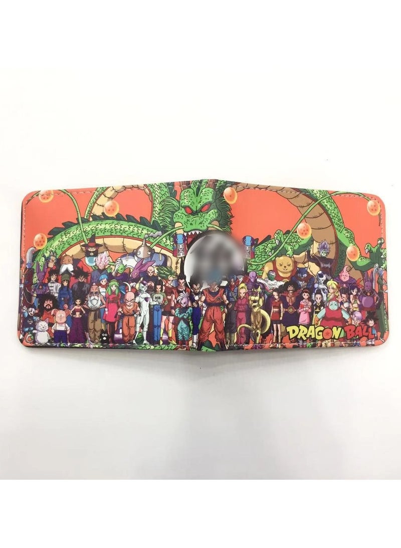KUYING Dragon Ball PU Short Personalized Leather Wallet Card Bag 