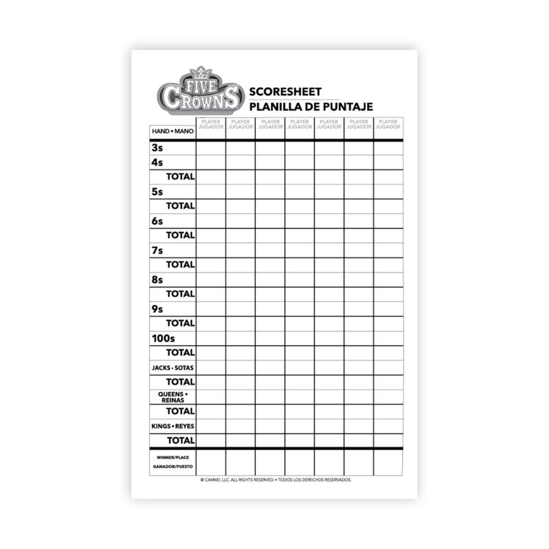 PlayMonster Five Crowns Scorepad 130 Page Replacement Score Sheet Card Game Score Card Tracks 7 Players at Once Gift for Kids Birthday Gifts - Image 2