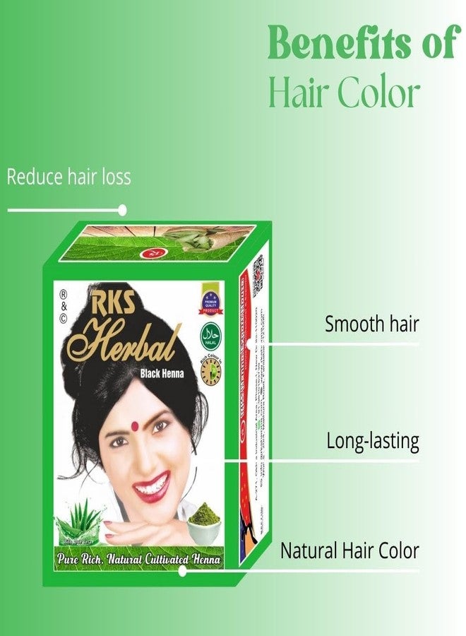 RKS Herbal Henna Women and Men | Natural for Hair | Long Lasting & Silky Smooth Black Hair Color Mehendi | Organic Powder for Hair Men and Women 60g x 3 - Image 3