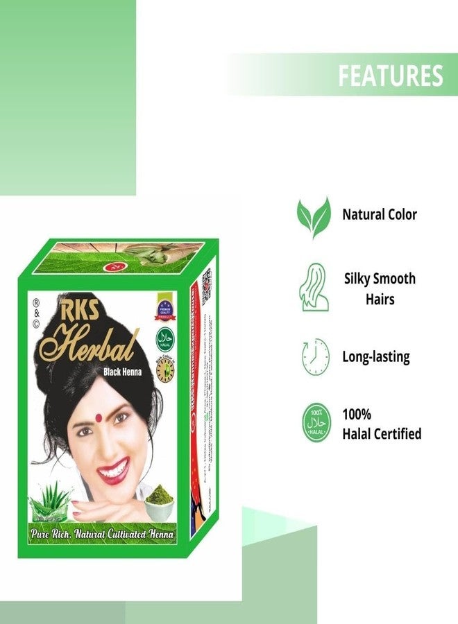 RKS Herbal Henna Women and Men | Natural for Hair | Long Lasting & Silky Smooth Black Hair Color Mehendi | Organic Powder for Hair Men and Women 60g x 3 - Image 4