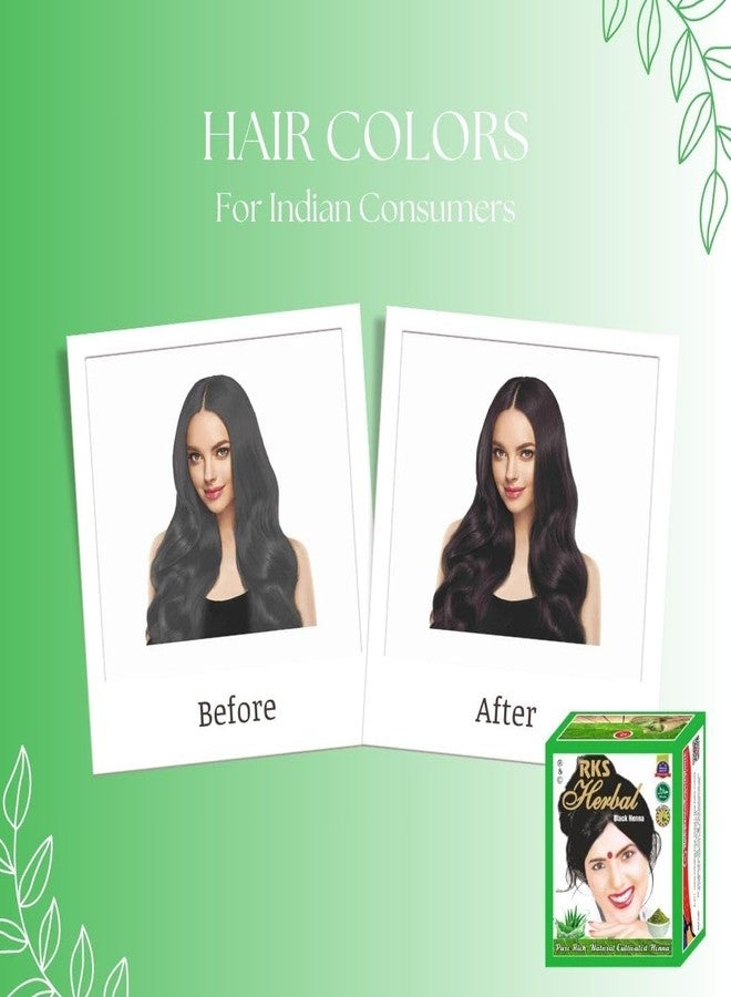 RKS Herbal Henna Women and Men | Natural for Hair | Long Lasting & Silky Smooth Black Hair Color Mehendi | Organic Powder for Hair Men and Women 60g x 3 - Image 5