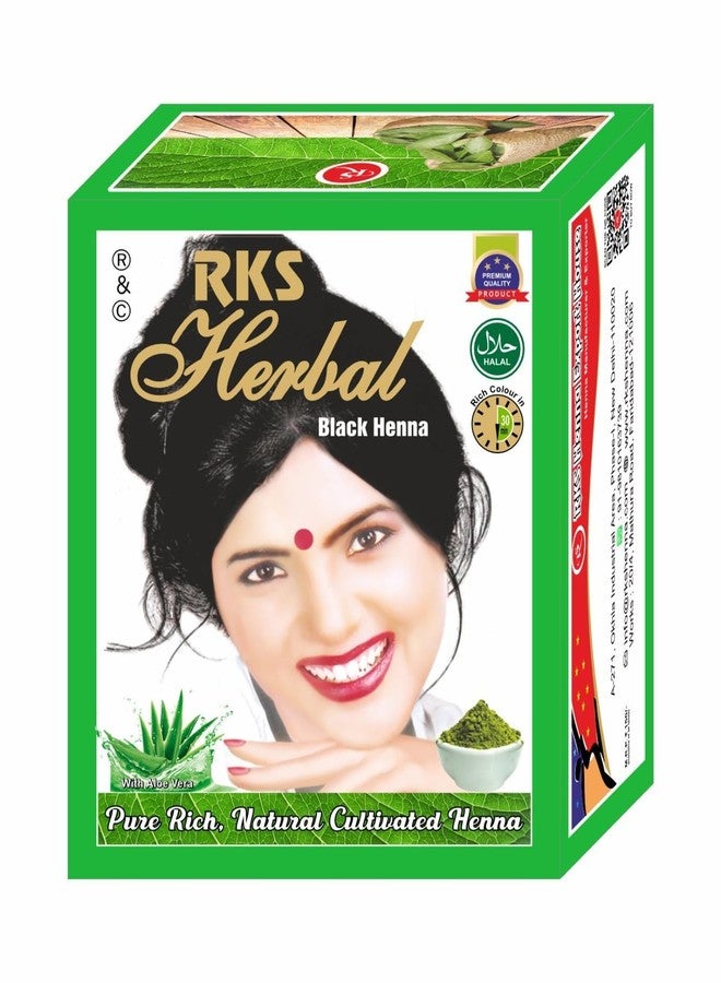 RKS Herbal Henna Women and Men | Natural for Hair | Long Lasting & Silky Smooth Black Hair Color Mehendi | Organic Powder for Hair Men and Women 60g x 3 - Image 2