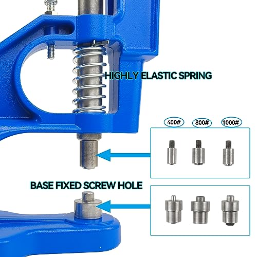 AeKeatDa Hand Press Grommet Machine with 3000pcs Grommets(6mm, 10mm and 12mm) 3 Die (#0#2#4) Handle Cover Hand Press Grommet Eyelet Machine Punch Tool - Image 4
