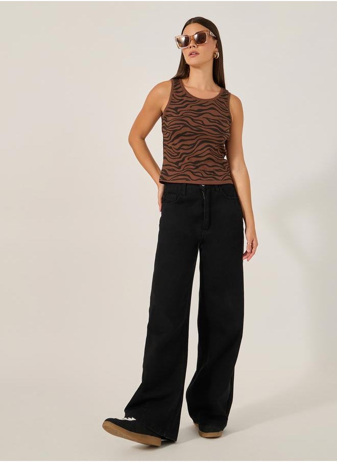 Styli - Animal Printed  Sleeveless Tank Top - Image 1