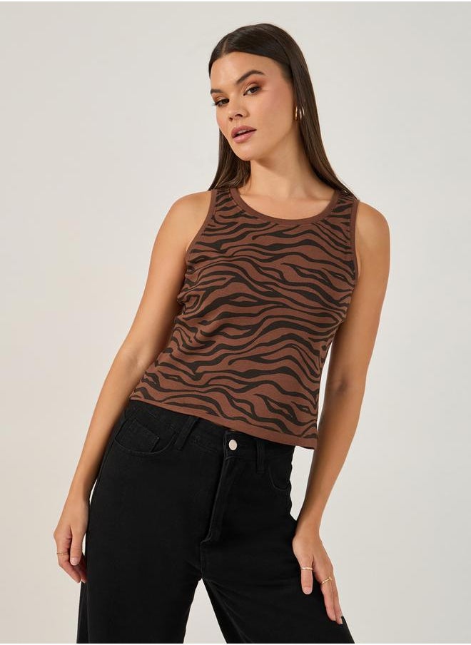 Styli - Animal Printed  Sleeveless Tank Top - Image 1