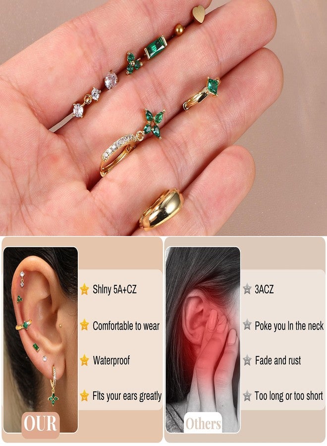 Fansilver Hypoallergenic Flat Back Earrings for Women 20G Surgical Stainless Steel Cartilage Earring Sets for Multiple Piercing Dainty Small Hoop Flatback Stud Earrings Stacks G - Image 5