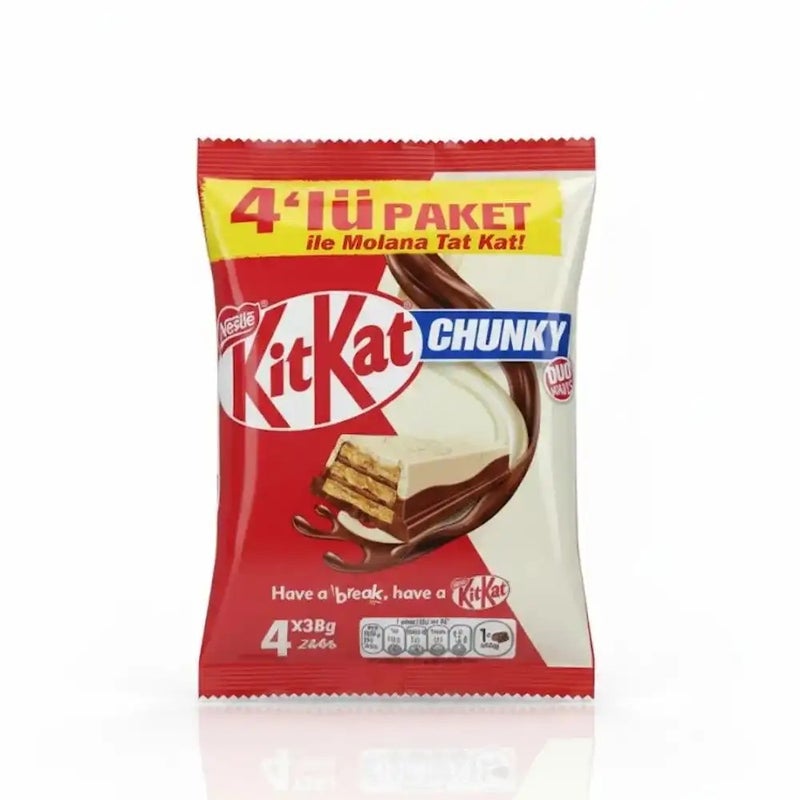 Nestle Kitkat Chunky Duo Waves Chocolate Wafer Bars- 4 X 38gms