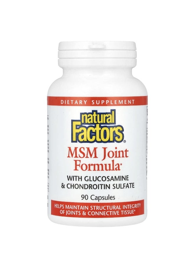 natural Factors - Natural Factors, MSM Joint Formula with Glucosamine & Chondroitin Sulfate, 90 Capsules - Image 1