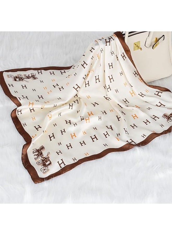 HY Women's 27.5 Inch Fashion Headband Satin Scarf, Silk Textured Scarf Square Satin Headband Sleep Wrap For Women - Image 2