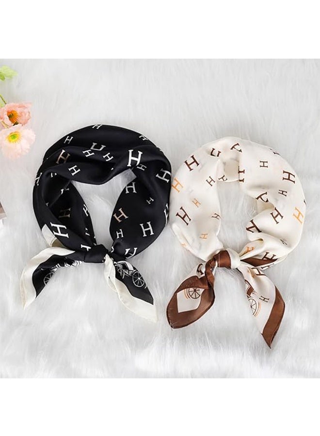 HY Women's 27.5 Inch Fashion Headband Satin Scarf, Silk Textured Scarf Square Satin Headband Sleep Wrap For Women - Image 5