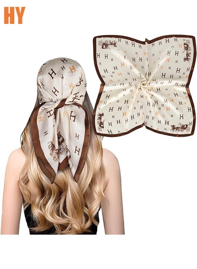 HY Women's 27.5 Inch Fashion Headband Satin Scarf, Silk Textured Scarf Square Satin Headband Sleep Wrap For Women - Image 1