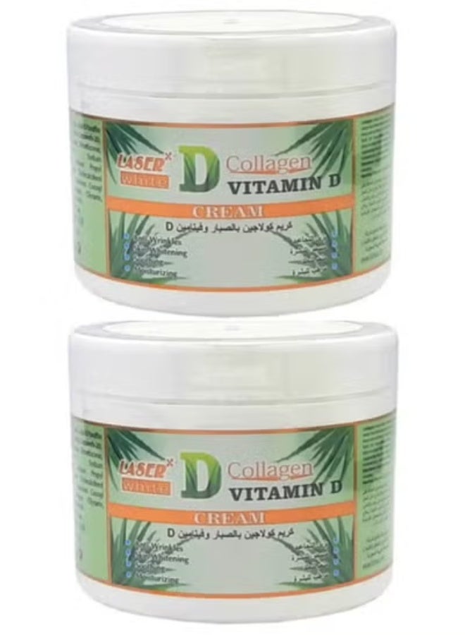 laser white 2 pcs of Collagen Aloe Vera Vitamin D Whitening And Anti-Aging Face Cream 113 grams - Image 1