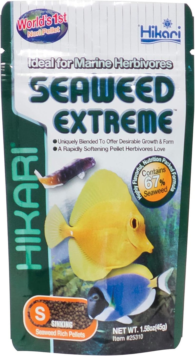 Hikari Seaweed Extreme Marine Herbivores Fish Food - 45g Sinking Pellets - Image 1