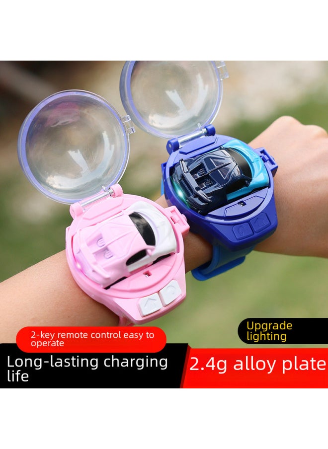 Generic Mini Children's Watch Remote Control Car 2.4G Infrared Alloy Remote Control Car Toy English Outfit-Color:Upgrade Lighting Edition [2.4g Alloy] Black Rambo  - Image 3
