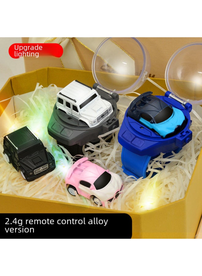 Generic Mini Children's Watch Remote Control Car 2.4G Infrared Alloy Remote Control Car Toy English Outfit-Color:Upgrade Lighting Edition [2.4g Alloy] Black Rambo  - Image 2
