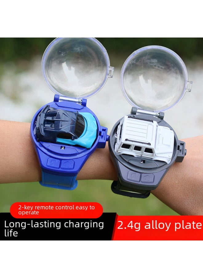 Generic Mini Children's Watch Remote Control Car 2.4G Infrared Alloy Remote Control Car Toy English Outfit-Color:Upgrade Lighting Edition [2.4g Alloy] Black Rambo  - Image 4