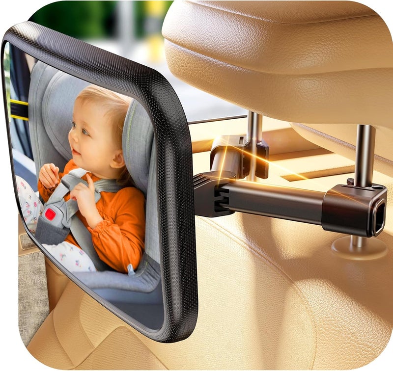 TAZENI Baby Car Mirror for Baby Hook Clip Design Never Shake Baby Mirror for Car Seat Mirror Rear Facing Easy Install Back Seat Mirrors for Car Crystal Clear View ShatterProof Crash Tested - Image 1