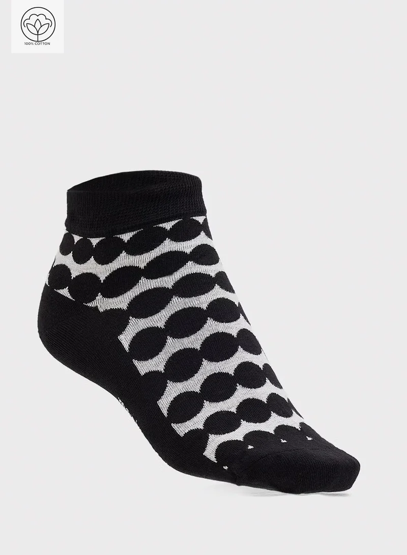 Ginger Cotton Polka Dot Ankle Socks