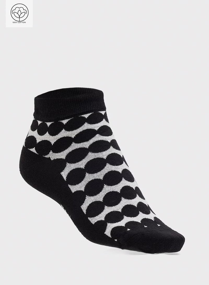 Ginger Cotton Polka Dot Ankle Socks - Image 1