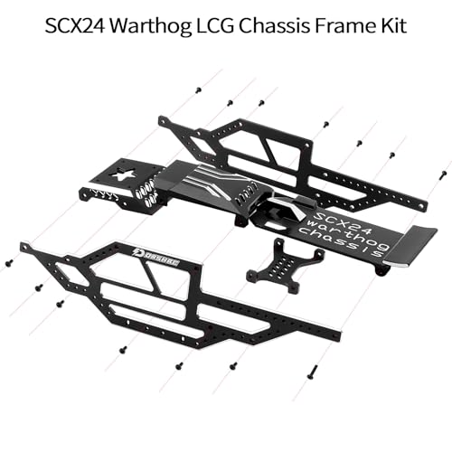 DashRC SCX24 Warthog LCG Chassis Frame Kit Aluminum Body Shell Rocks Cage Buggy Chassis for 124 RC Rock Crawler SCX24 Gladiator Bronco C10 JLU Models Upgrades Part - Image 5