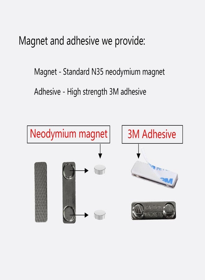 AplysiaTech Name Tags/ID Badge Magnets, 10 Pack Strong Magnetic Name Badge Holders with Steel Back Plate, Fastener with Adhesive on Front Plate, High Strength Neodymium Magnets - Image 3