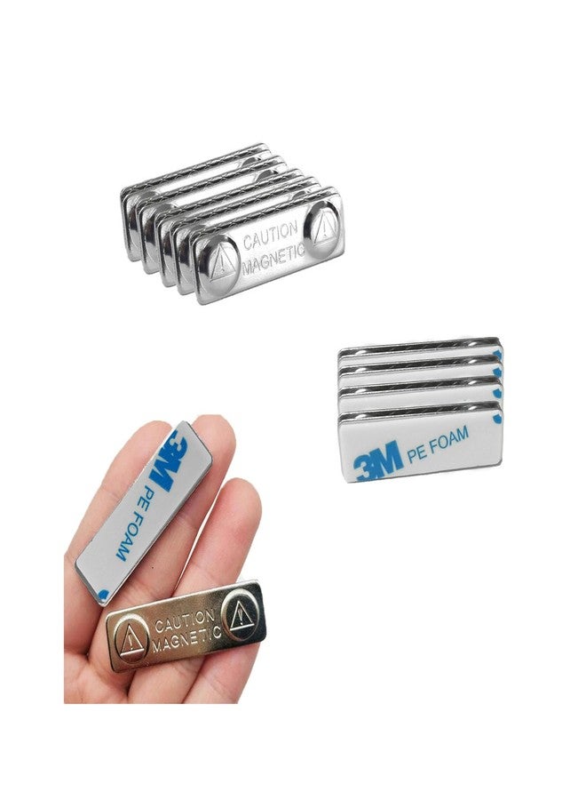 AplysiaTech Name Tags/ID Badge Magnets, 10 Pack Strong Magnetic Name Badge Holders with Steel Back Plate, Fastener with Adhesive on Front Plate, High Strength Neodymium Magnets - Image 1