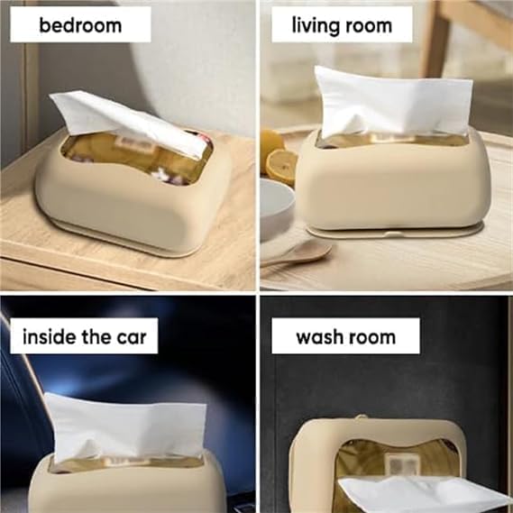 KESHAVAM Silicone Tissue Box Holder - Waterproof, Suction Cup Base, Easy Refill & Disassembly - Modern Wipes Dispenser for Bathroom, Kitchen & Car - Image 5
