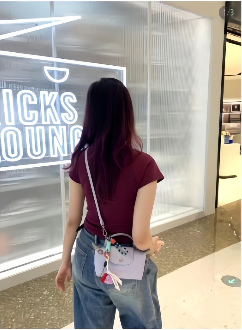 لونج شامب Longchamp Le Pliage مصغر حزام الكتف أزياء النساء الكلاسيكية متعددة الاستعابات حقيبة صغيرة ماكياج، حقيبة يد، حقيبة كتف، حزام كتف - Image 2