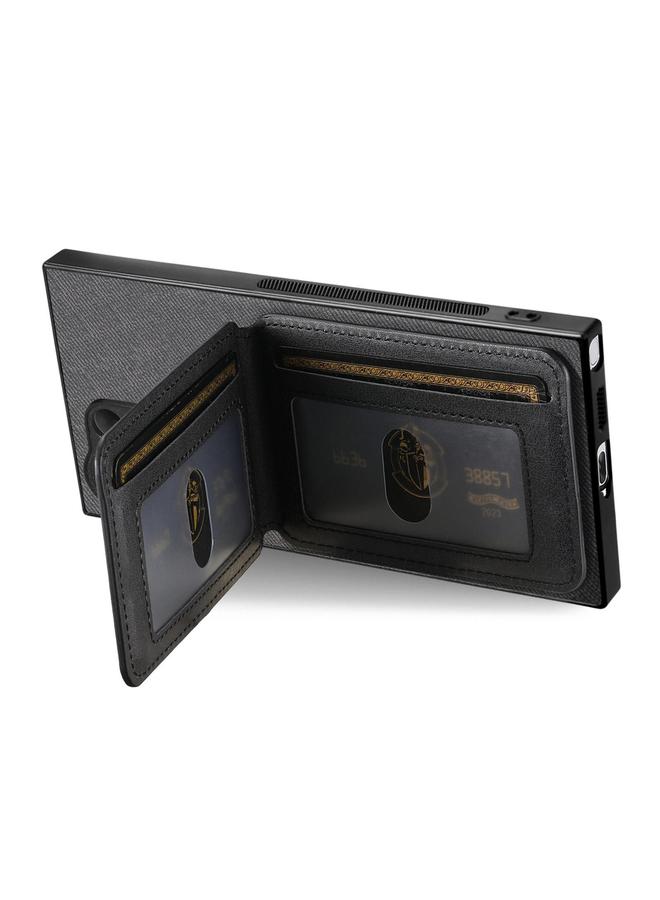 اس-توب جراب لهاتف Samsung Galaxy S24 Ultra 5G مصنوع من الجلد الصناعي المائل مع حقيبة بطاقات RFID قابلة للطي عموديًا - Image 3