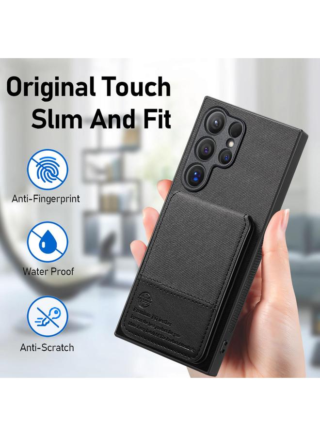 اس-توب جراب لهاتف Samsung Galaxy S24 Ultra 5G مصنوع من الجلد الصناعي المائل مع حقيبة بطاقات RFID قابلة للطي عموديًا - Image 5