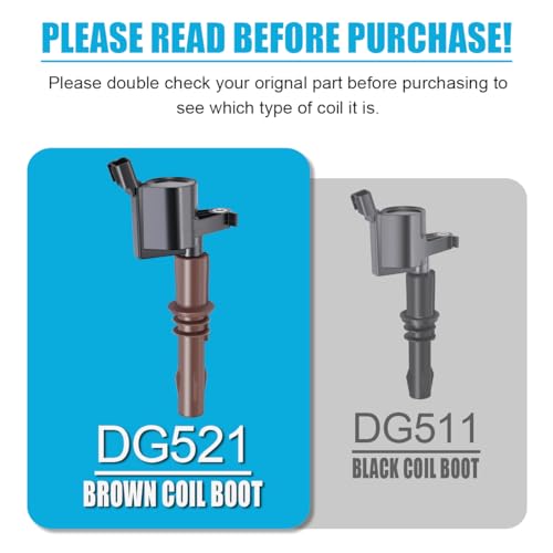 MAS Set of 8 Brown Boot Ignition Coil Pack Compatible with Ford Lincoln Expedition F450 F550 Super Duty Navigator 4.6L 5.4L 6.8L Replacement for 8L3Z-12029-A C1659 DG521 - Image 2