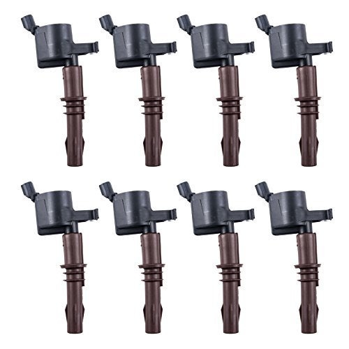 MAS Set of 8 Brown Boot Ignition Coil Pack Compatible with Ford Lincoln Expedition F450 F550 Super Duty Navigator 4.6L 5.4L 6.8L Replacement for 8L3Z-12029-A C1659 DG521 - Image 1