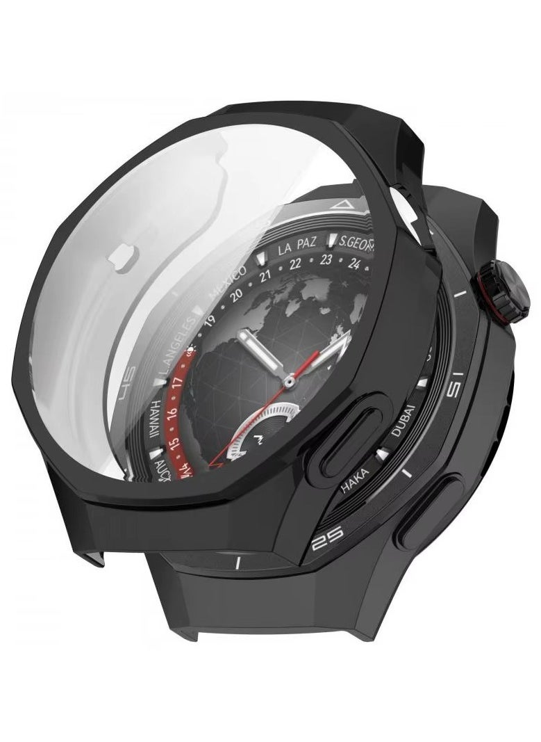 Generic Plating Case For Huawei Watch GT5 Pro 46mm Smart Watch Strap Full Bumper TPU Protective Cover Accessories Screen Protector (Black)  - Image 1