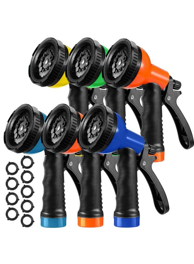 Hoolerry Garden Hose Nozzle Multifunctional Water Hose Sprayer Nozzle with 10 Adjustable Watering Patterns High Pressure Garden Sprayer Hose Nozzle Sprayer Heavy Duty for Watering Washing (Multicolor, 6 Pcs) - Image 1