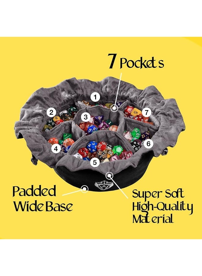 CardKingPro Immense Dice Bags with Pockets - Black - Capacity 150+ Dice - Great for Dice Hoarders [Patented Design] - Image 1