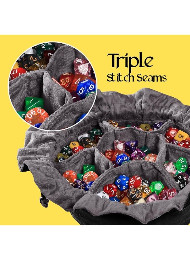 CardKingPro Immense Dice Bags with Pockets - Black - Capacity 150+ Dice - Great for Dice Hoarders [Patented Design] - Image 2