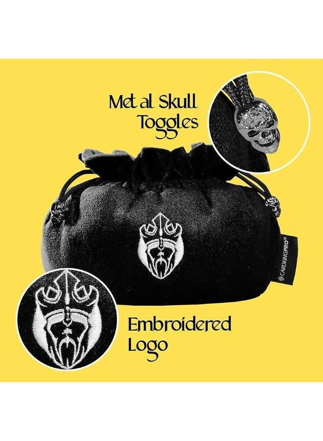 CardKingPro Immense Dice Bags with Pockets - Black - Capacity 150+ Dice - Great for Dice Hoarders [Patented Design] - Image 5