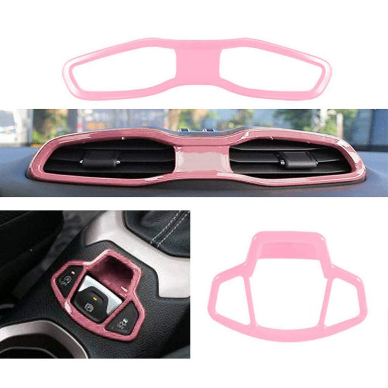 idain 31PCS/ Set Interior Trim Kit Car Interior Accessories Decoration Trim Kit for Jeep Renegade 2015-2018 (Pink) - Image 2